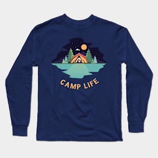 Camping in Wonderlust and Hiking trail Gift for Camper Long Sleeve T-Shirt